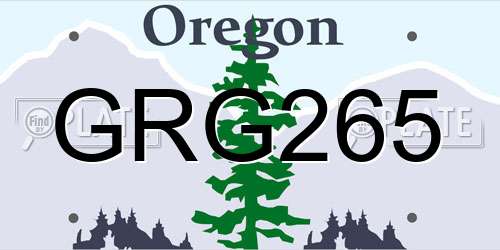 GRG265 Oregon License Plate