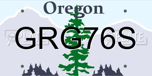 GRG76S Oregon License Plate