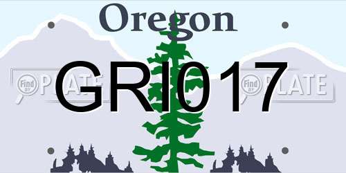 GRI017 Oregon License Plate