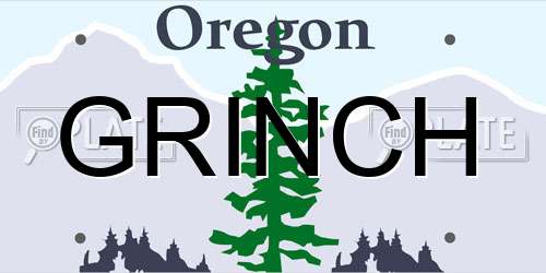 GRINCH Oregon License Plate