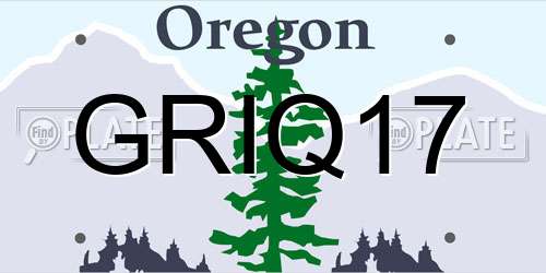GRIQ17 Oregon License Plate
