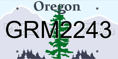 GRM2243 Oregon License Plate
