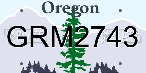 GRM2743 Oregon License Plate