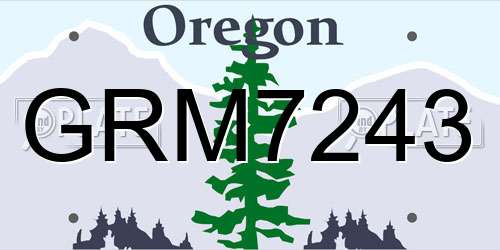 GRM7243 Oregon License Plate