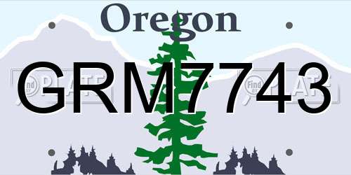 GRM7743 Oregon License Plate