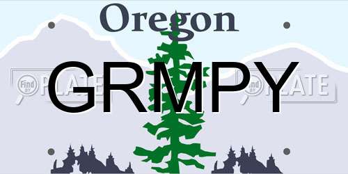 GRMPY Oregon License Plate