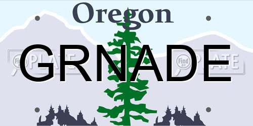GRNADE Oregon License Plate