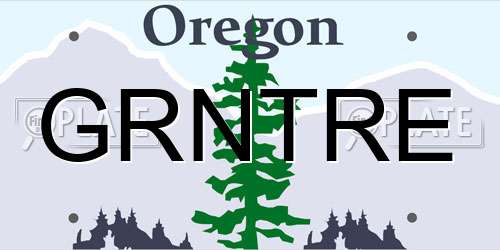 GRNTRE Oregon License Plate