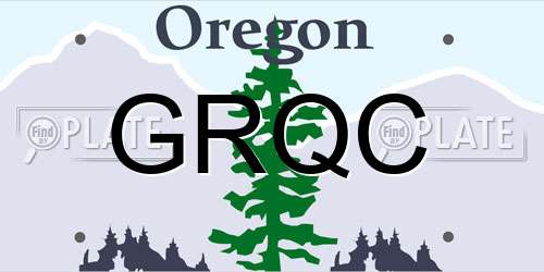 GRQC Oregon License Plate