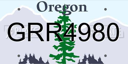GRR4980 Oregon License Plate