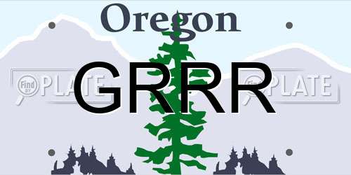 GRRR Oregon License Plate