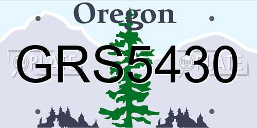 GRS5430 Oregon License Plate