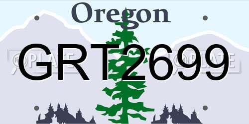 GRT2699 Oregon License Plate