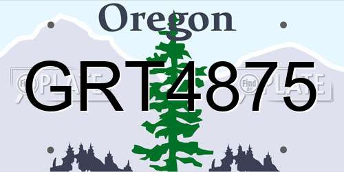GRT4875 Oregon License Plate
