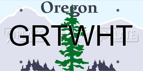 GRTWHT Oregon License Plate