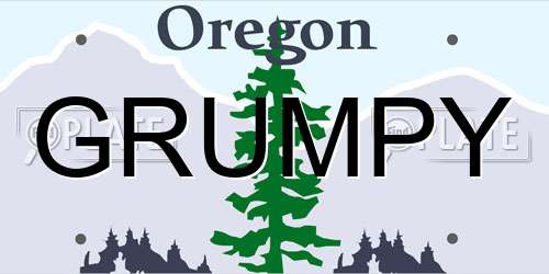 GRUMPY Oregon License Plate