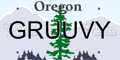 GRUUVY Oregon License Plate