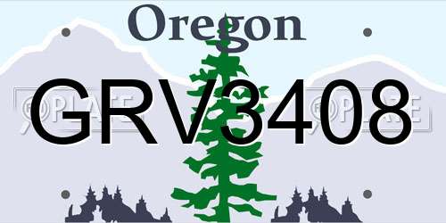 GRV3408 Oregon License Plate