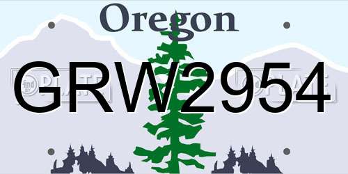 GRW2954 Oregon License Plate