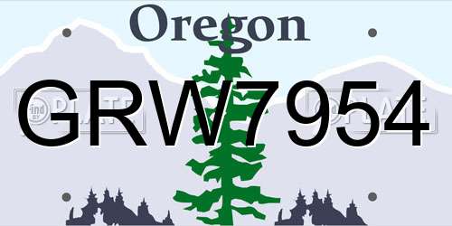 GRW7954 Oregon License Plate