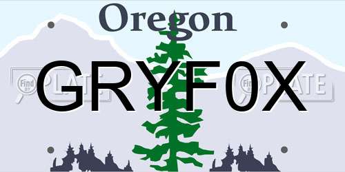 GRYF0X Oregon License Plate