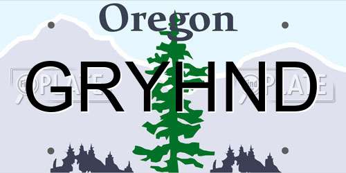 GRYHND Oregon License Plate