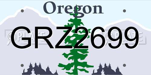 GRZ2699 Oregon License Plate