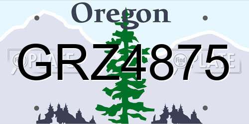 GRZ4875 Oregon License Plate
