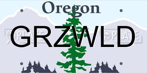 GRZWLD Oregon License Plate