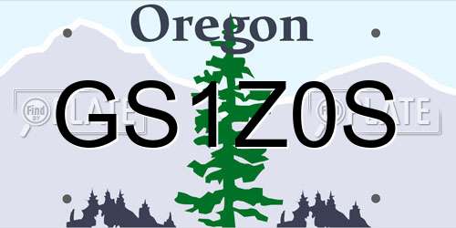 GS1Z0S Oregon License Plate