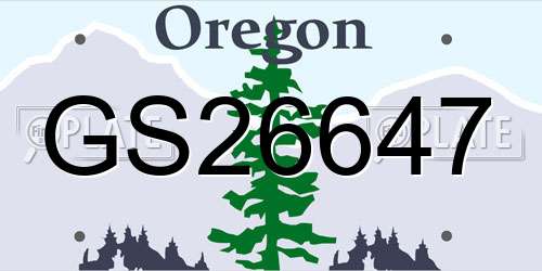 GS26647 Oregon License Plate