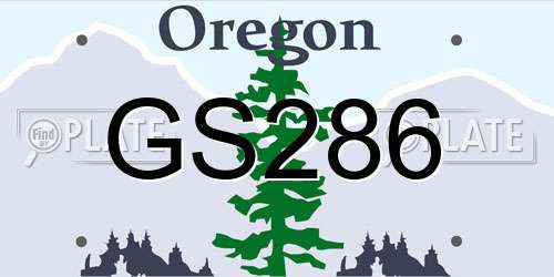 GS286 Oregon License Plate