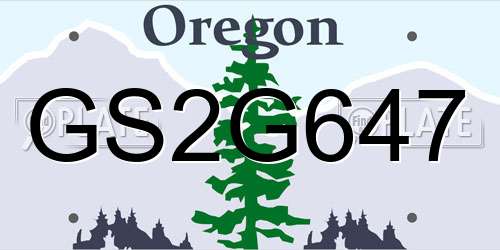 GS2G647 Oregon License Plate