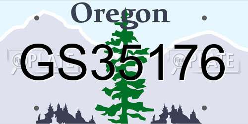 GS35176 Oregon License Plate