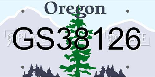GS38126 Oregon License Plate