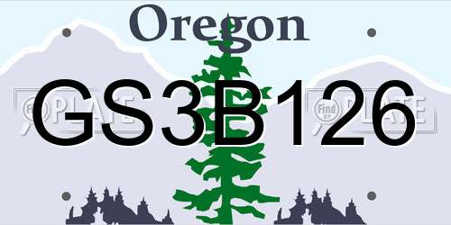 GS3B126 Oregon License Plate