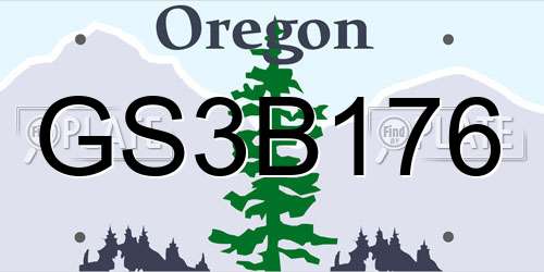 GS3B176 Oregon License Plate