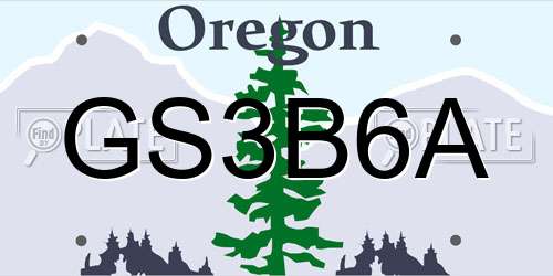 GS3B6A Oregon License Plate