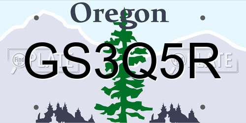 GS3Q5R Oregon License Plate