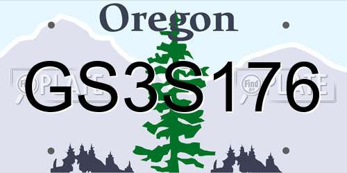 GS3S176 Oregon License Plate