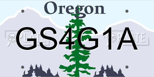 GS4G1A Oregon License Plate