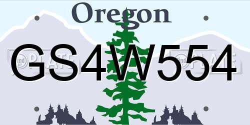GS4W554 Oregon License Plate