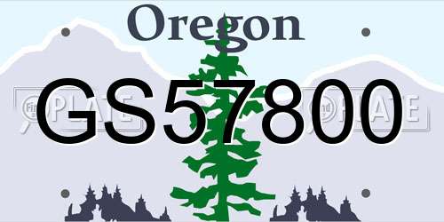 GS57800 Oregon License Plate