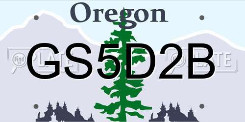 GS5D2B Oregon License Plate