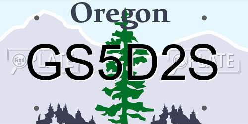 GS5D2S Oregon License Plate