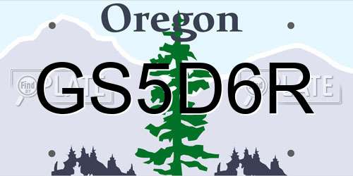 GS5D6R Oregon License Plate