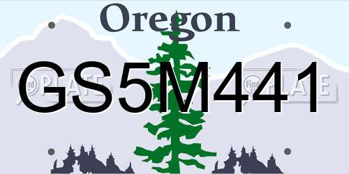 GS5M441 Oregon License Plate