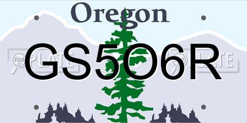 GS5O6R Oregon License Plate