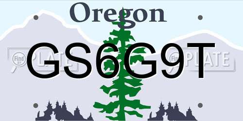 GS6G9T Oregon License Plate