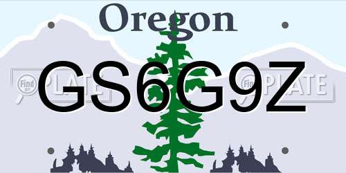 GS6G9Z Oregon License Plate